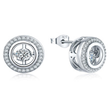 Micro Setting CZ 925 Silver Dancing Diamond Earring Jewelry